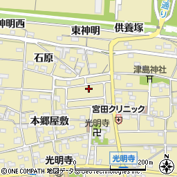 愛知県一宮市光明寺石原1-21周辺の地図