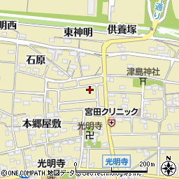 愛知県一宮市光明寺石原1-24周辺の地図