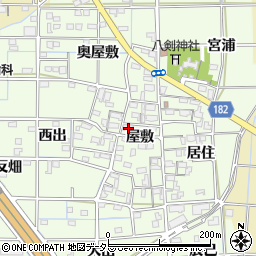 愛知県一宮市更屋敷屋敷1100周辺の地図