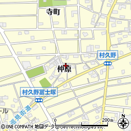 愛知県江南市村久野町仲原周辺の地図