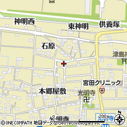 愛知県一宮市光明寺石原1-32周辺の地図