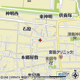 愛知県一宮市光明寺石原1-34周辺の地図