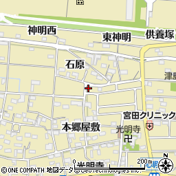 愛知県一宮市光明寺石原1-30周辺の地図