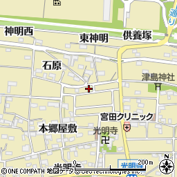 愛知県一宮市光明寺石原1-36周辺の地図
