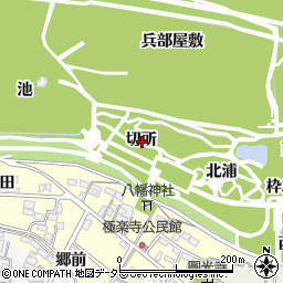 愛知県一宮市浅井町極楽寺切所周辺の地図