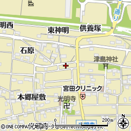 愛知県一宮市光明寺石原1-28周辺の地図