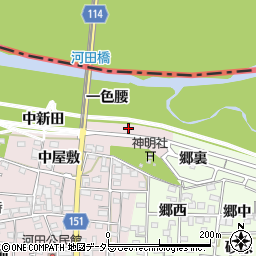愛知県一宮市浅井町河田（上新田）周辺の地図