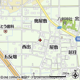 愛知県一宮市更屋敷西出10周辺の地図