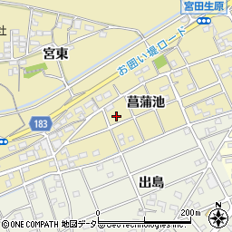 愛知県江南市宮田町菖蒲池周辺の地図