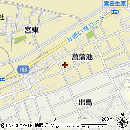 愛知県江南市宮田町（菖蒲池）周辺の地図