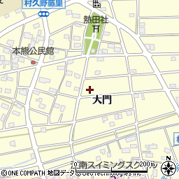 愛知県江南市村久野町大門周辺の地図