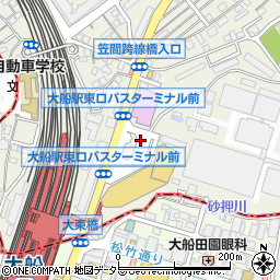 大船駅東口バスターミナル公衆トイレ周辺の地図
