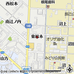 愛知県一宮市北方町中島東松本周辺の地図