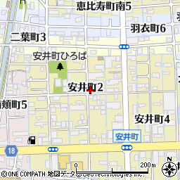 岐阜県大垣市安井町2丁目25周辺の地図