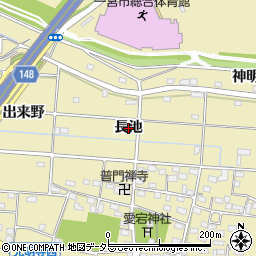 愛知県一宮市光明寺（長池）周辺の地図