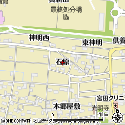 愛知県一宮市光明寺石原周辺の地図