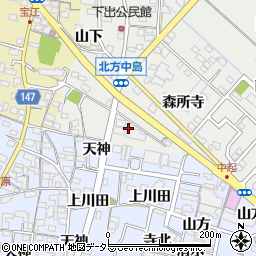 愛知県一宮市北方町中島往還南周辺の地図