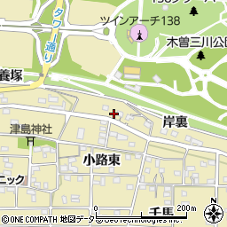 愛知県一宮市光明寺小路東115周辺の地図