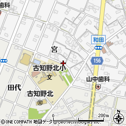 愛知県江南市和田町宮周辺の地図