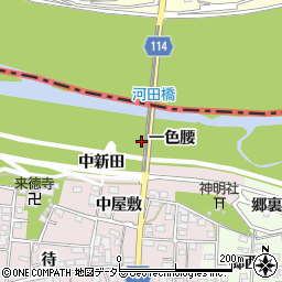 愛知県一宮市浅井町河田（一色腰）周辺の地図