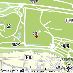 愛知県一宮市浅井町極楽寺池周辺の地図