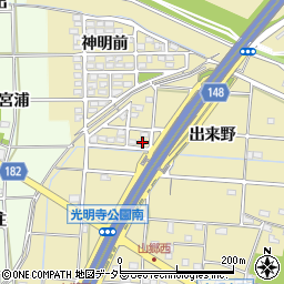 愛知県一宮市光明寺出来野89周辺の地図