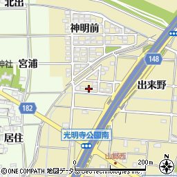 愛知県一宮市光明寺出来野94周辺の地図