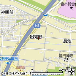 愛知県一宮市光明寺（出来野）周辺の地図