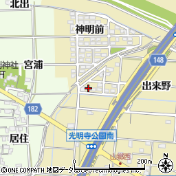 愛知県一宮市光明寺出来野97周辺の地図