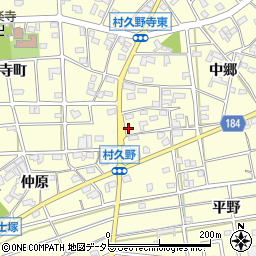 愛知県江南市村久野町中郷77周辺の地図