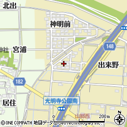 愛知県一宮市光明寺出来野95周辺の地図