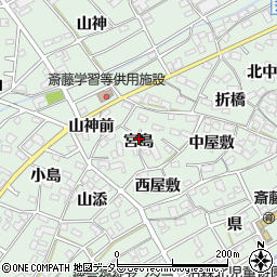愛知県丹羽郡扶桑町斎藤宮島周辺の地図