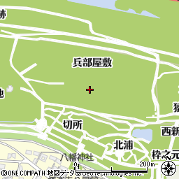 愛知県一宮市浅井町極楽寺（兵部屋敷）周辺の地図
