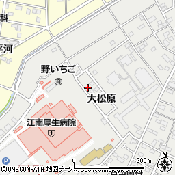 愛知県江南市高屋町（大松原）周辺の地図