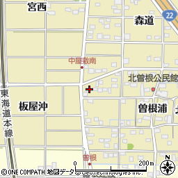 愛知県一宮市北方町北方北曽根2-2周辺の地図