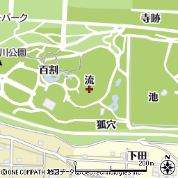 愛知県一宮市浅井町極楽寺流周辺の地図