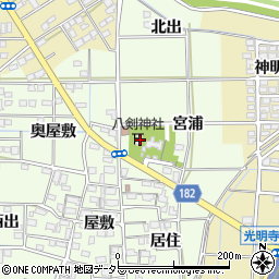 愛知県一宮市更屋敷宮浦1周辺の地図