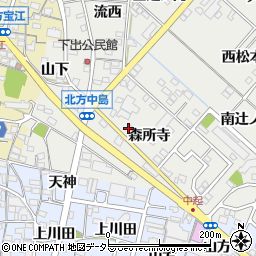 愛知県一宮市北方町中島森所寺周辺の地図
