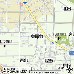 愛知県一宮市更屋敷奥屋敷周辺の地図
