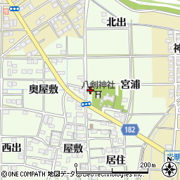 愛知県一宮市更屋敷宮浦37周辺の地図