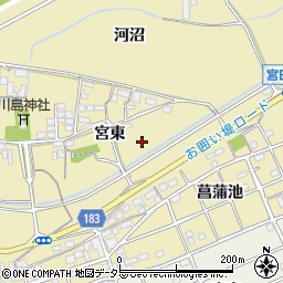 愛知県江南市宮田町宮東周辺の地図