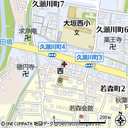 大垣久瀬川郵便局周辺の地図