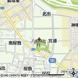愛知県一宮市更屋敷宮浦33周辺の地図