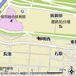 愛知県一宮市光明寺神明西周辺の地図