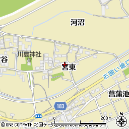 愛知県江南市宮田町宮東119周辺の地図
