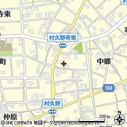 愛知県江南市村久野町中郷34周辺の地図