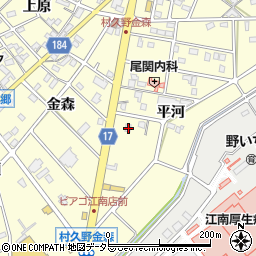愛知県江南市村久野町平河107周辺の地図