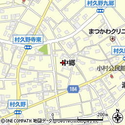 愛知県江南市村久野町中郷周辺の地図