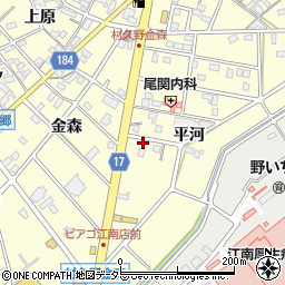 愛知県江南市村久野町平河105周辺の地図