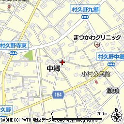 愛知県江南市村久野町中郷244周辺の地図